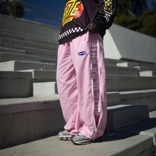 CALÇA AGA - ZIP BAGGY ROSA
